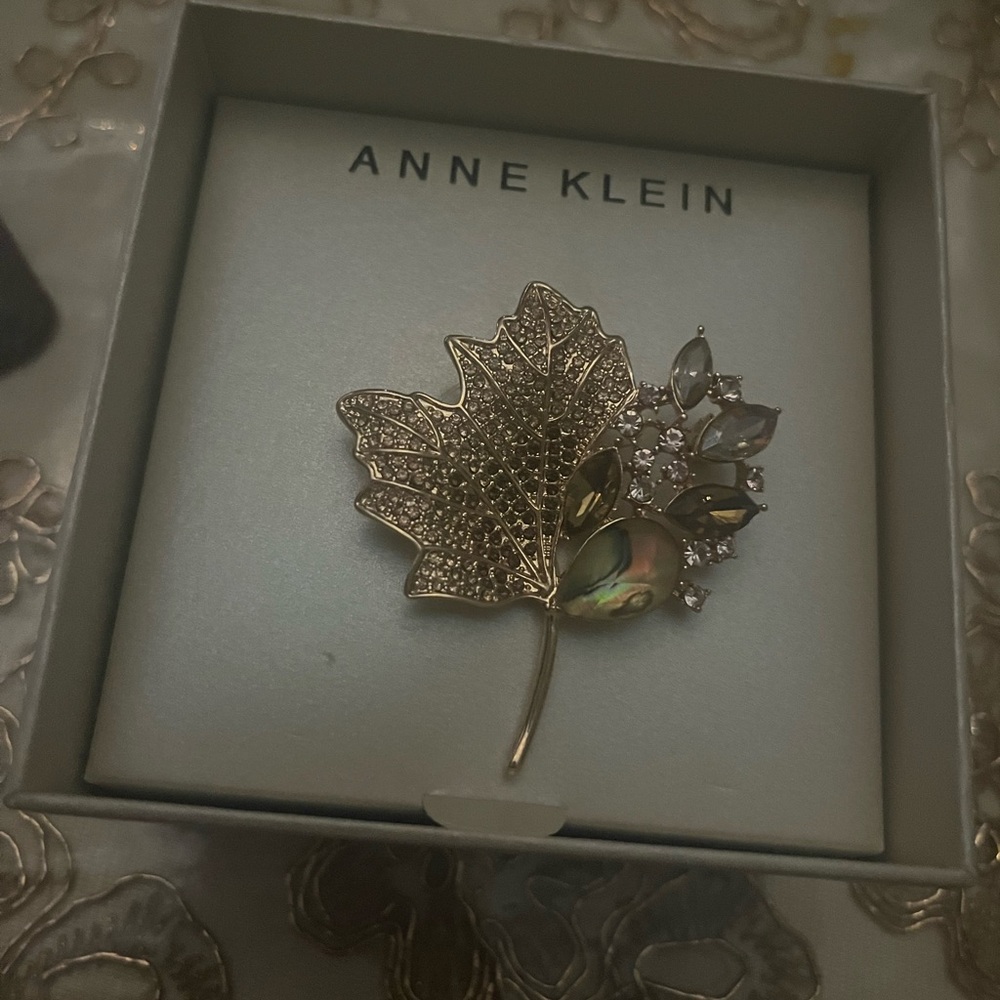 SOLD - Anne Klein Leaf Brooch
